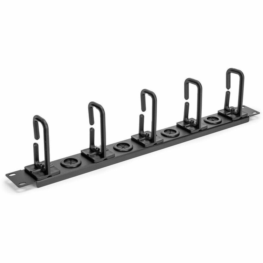Alt View 8. Rocstor - 1U HORIZONTAL 19 CABLE MANAGEMENT ORGANIZER - D RING HOOK NETWORK & SERVER RACK - Black.