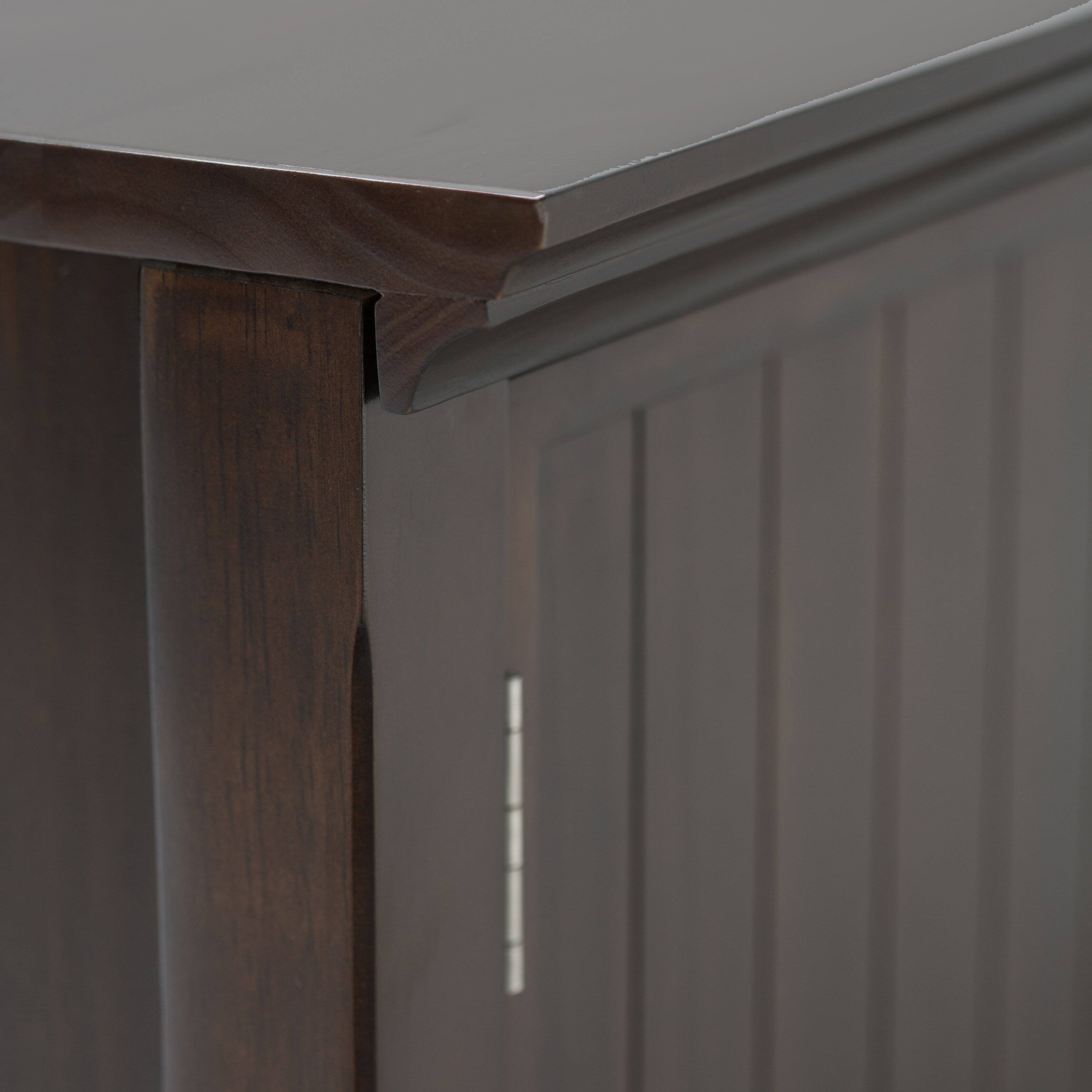 Alt View 5. Simpli Home - Acadian Solid Wood 48 inch Wide Storage Bench with Shelf and 36 inch Wide Storage Cabinet in Brunette Brown - Brunette Brown.