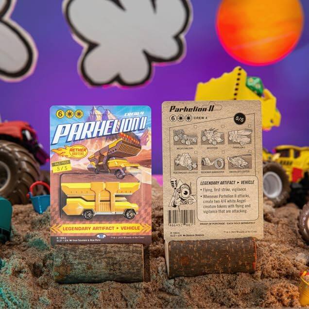 Parhelion II  
6 CREW 4  
5/5  
LEGENDARY ARTIFACT VEHICLE  
Flying, first strike, vigilance  
Whenever Parhelion II attacks, create two 4/4 white Angel creature tokens with flying and vigilance that are attacking  

196492 687 1984 PROD T PURCHASE EACH SOLD SEPARATELY