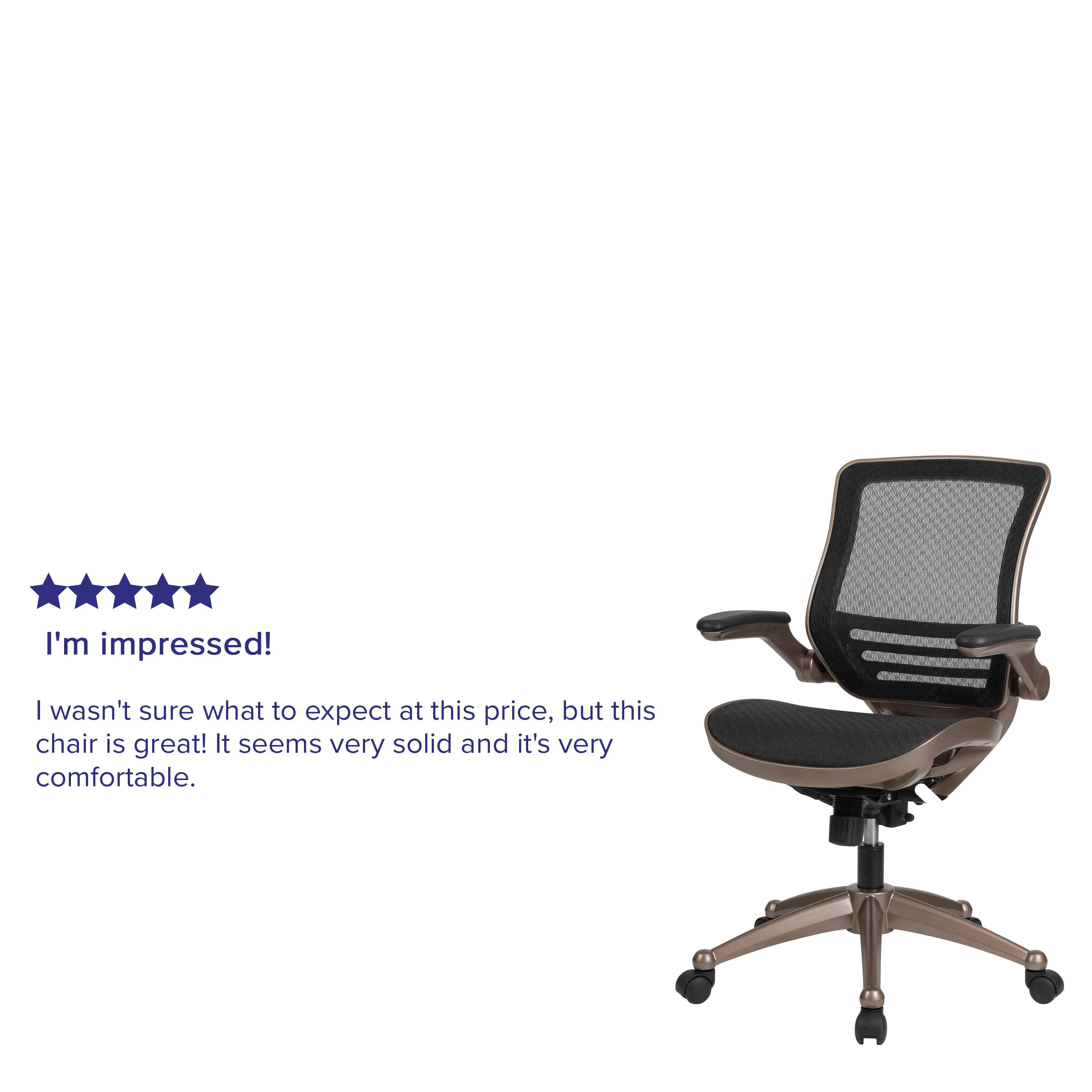 I'm impressed! I wasn't sure what to expect at this price, but this chair is great! It seems very solid and it's very comfortable.