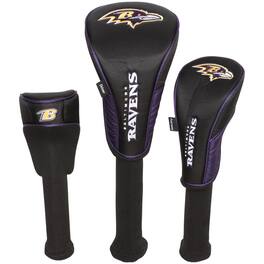 Team Effort - Baltimore Ravens Driver Fairway Hybrid Set of Three Headcovers - Multicolor