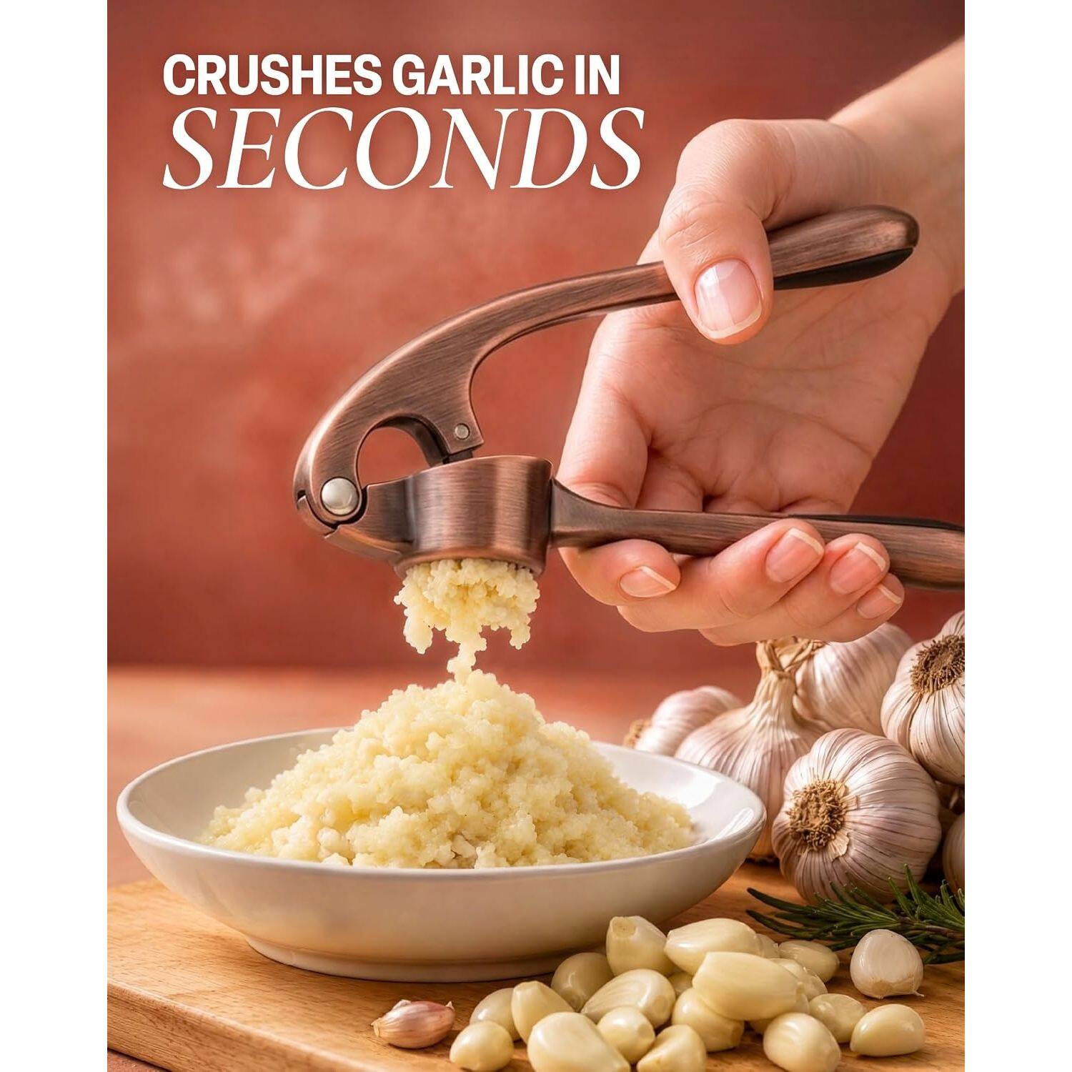 CRUSHES GARLIC IN SECONDS