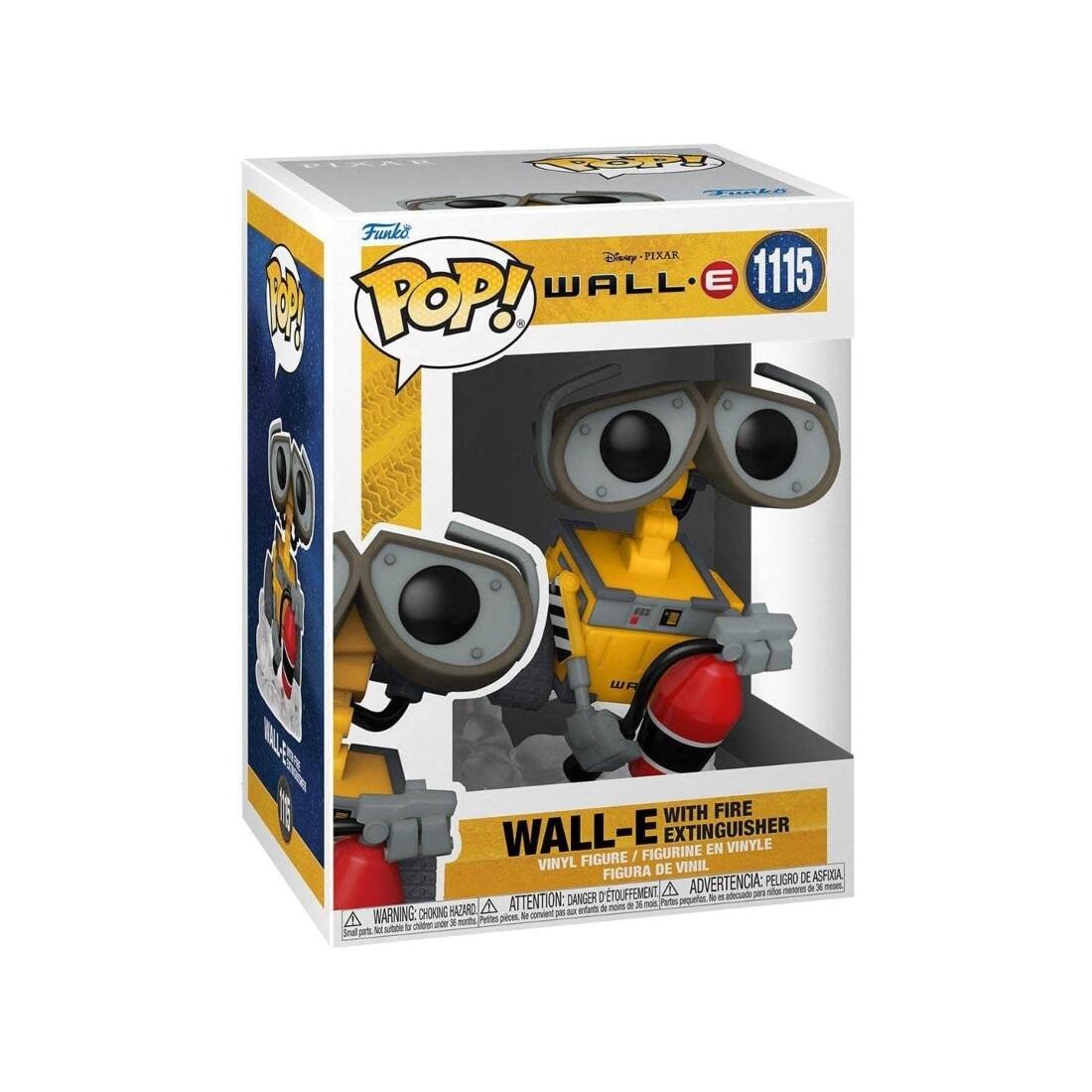 FIXAy T FIO Funko Disny PIXAR WALL-E 1115 POP! WF WITH FIRE WALL-E EXTINGUISHER FIGURINE EN VINYLE FIGURE / VINYL DE VINIL FIGURA PELIGRO DE ASFIXIA D'TOUFFEMENT A ADVERTENCIA: pe - - a 1 - DANGER pequu - . adeado HAZARO A ATTENTION: st d sm a 3 - Pute MARNING CHOKING citan - - A pis 1 - 1 - Petes - -io a - a