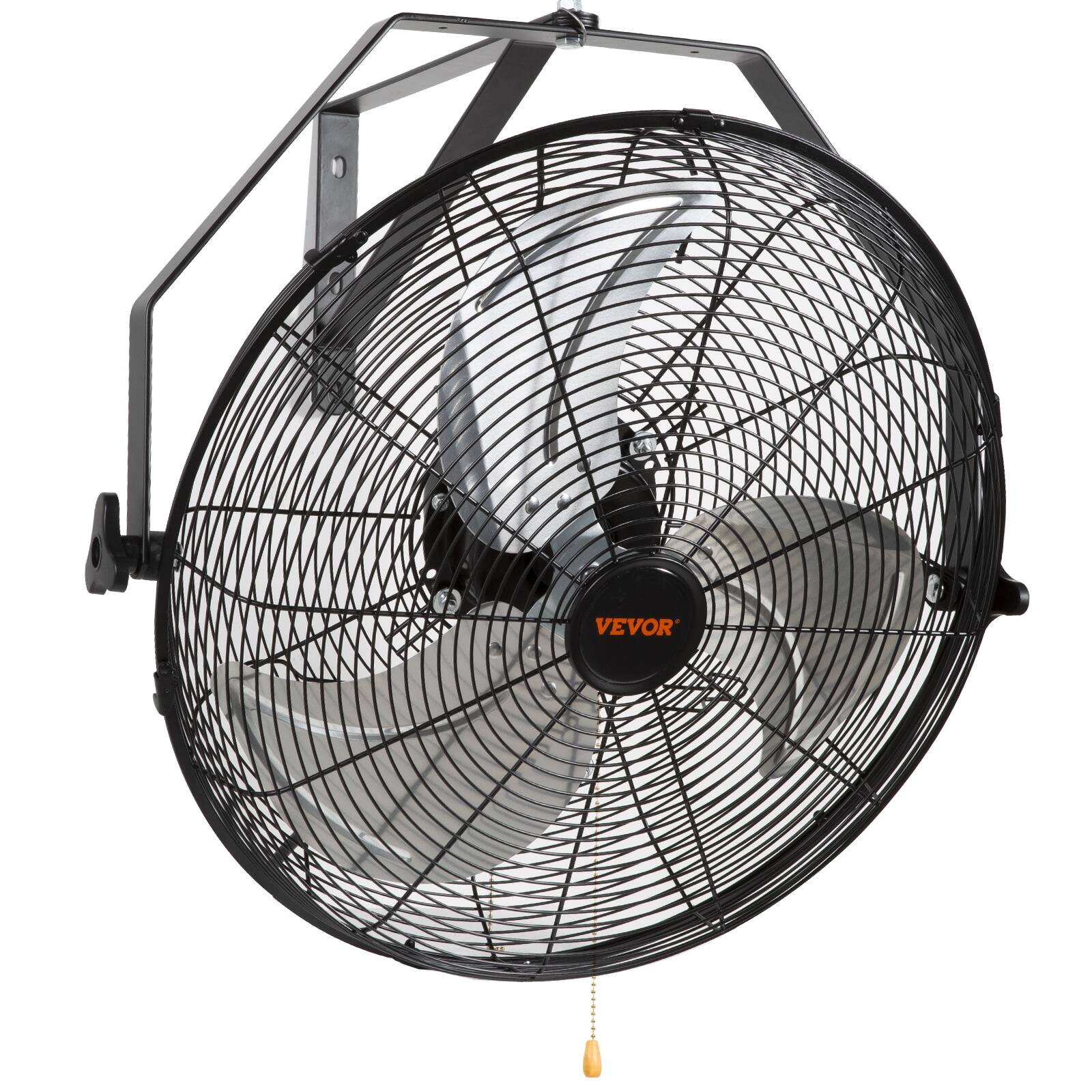 VEVOR - Wall Mount Fan, 18 Inch, 3-speed High Velocity Max. 4150 CFM, Waterproof Oscillating Industrial Wall Fan - Black,Silver