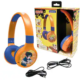 Lexibook - Naruto 2-in-1 Bluetooth Foldable Headphones with Safe Volume for Kids