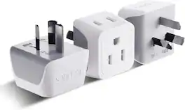 Ceptics - Australia Power Plug Adapter, 2 in 1 Type I Plug Adapter, US to Australia , China - White