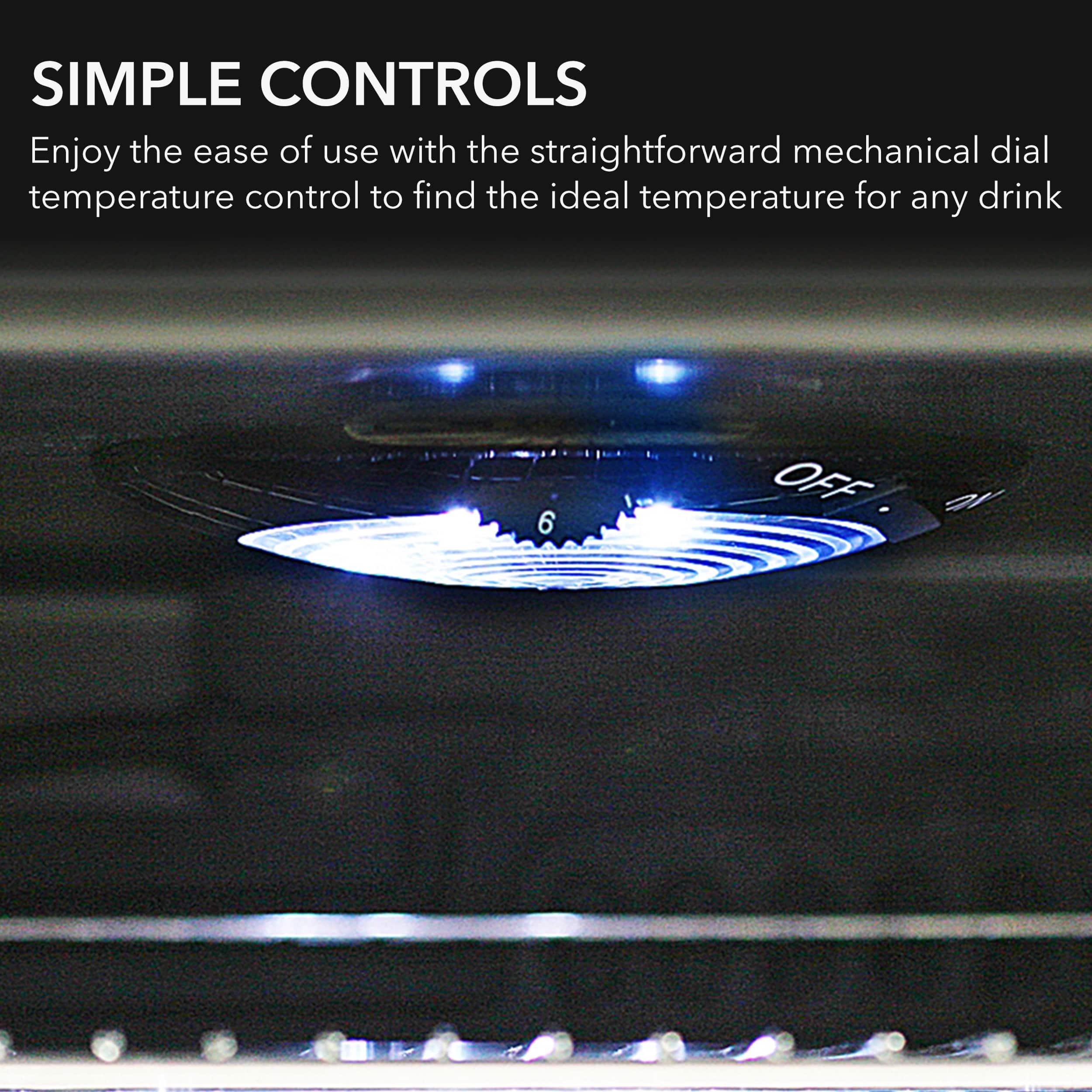 Alt View 14. Whynter - 120 Can Beverage Refridgerator with internal fan - Stainless-steel/Black.