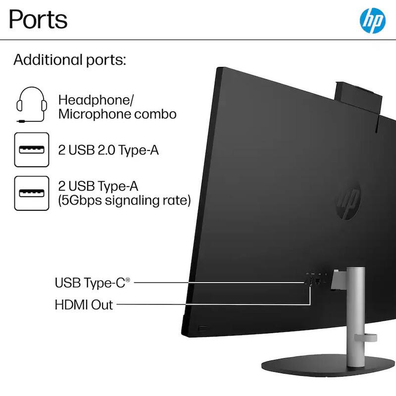 Ports

Additional ports:
- Headphone/Microphone combo
- 2 USB 2.0 Type-A
- 2 USB Type-A (5Gbps signaling rate)
- USB Type-C
- HDMI Out