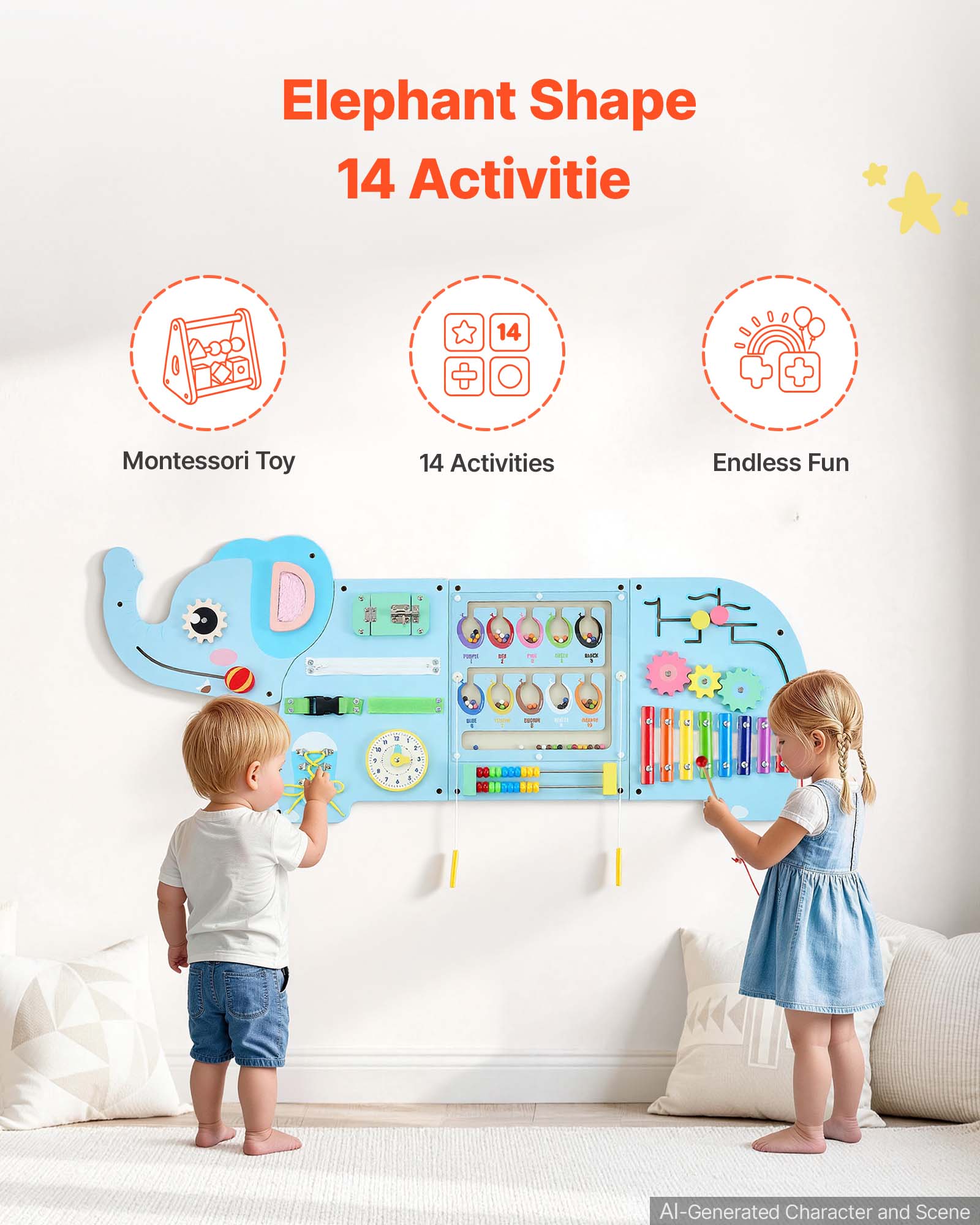 Elephant Shape 14 Activities

14 Montessori Toy
14 Activities
Endless Fun

55
1
at
up
i
-
35
BLOG
SUGART :
:
0g
2 TA 7 I 1
M &
: 2% 1 4, R 1

AI-Generated Character and Scene