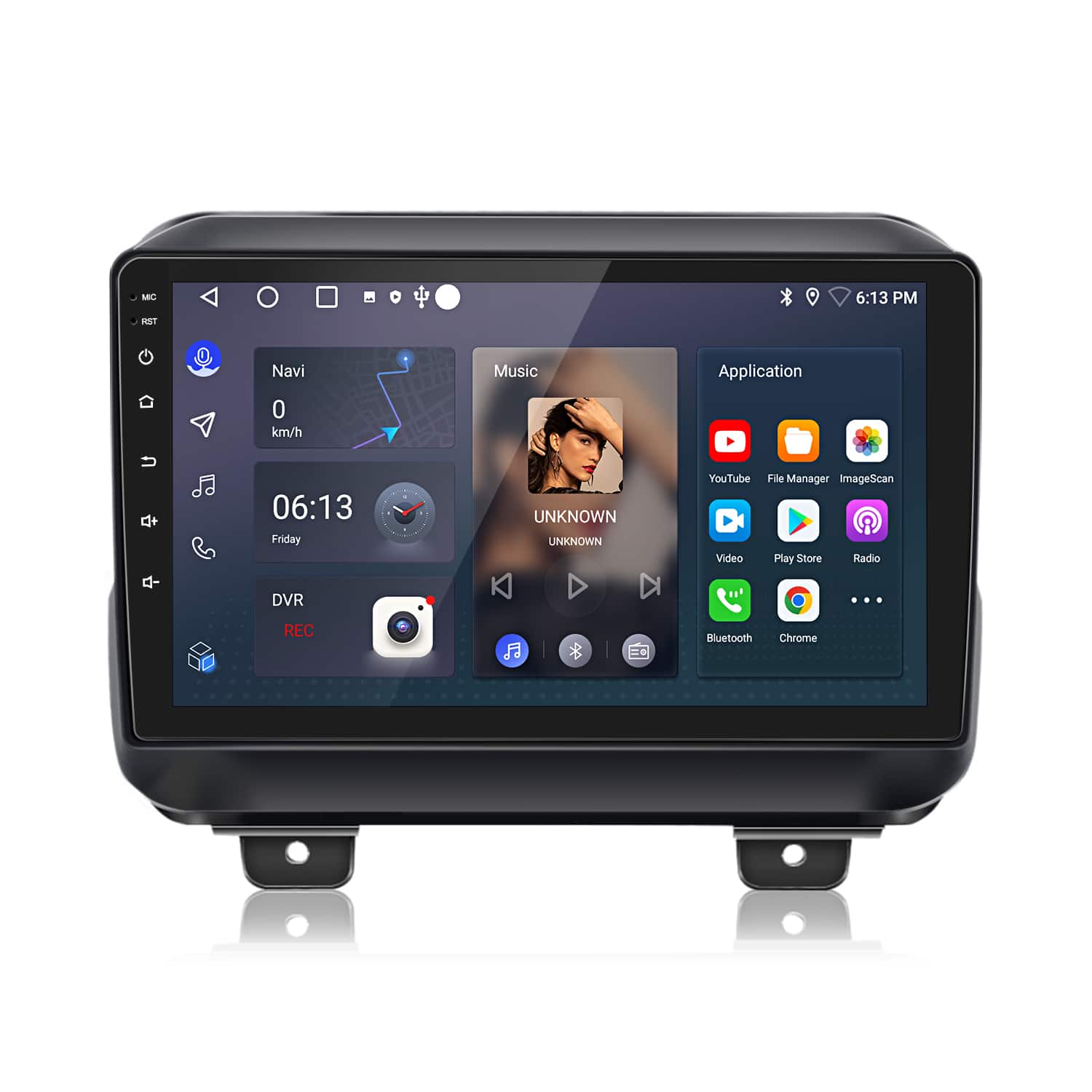 Junsun - 9"2+64GB carplay Android 15 For Jeep Wrangler 2018-2021 Car Stereo Radio GPS Navi BT WIFI RDS DSP SWC FM - Black