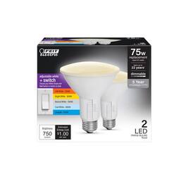 FEIT ELECTRIC - Enhance PAR 30 E26 (Medium) LED Bulb White 75 Watt Equivalence 2 pk