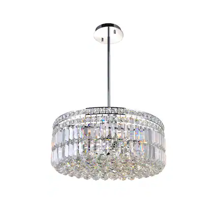 Front. CWI Lighting - Colosseum 8 Light Down Chandelier With Chrome Finish - Chrome.