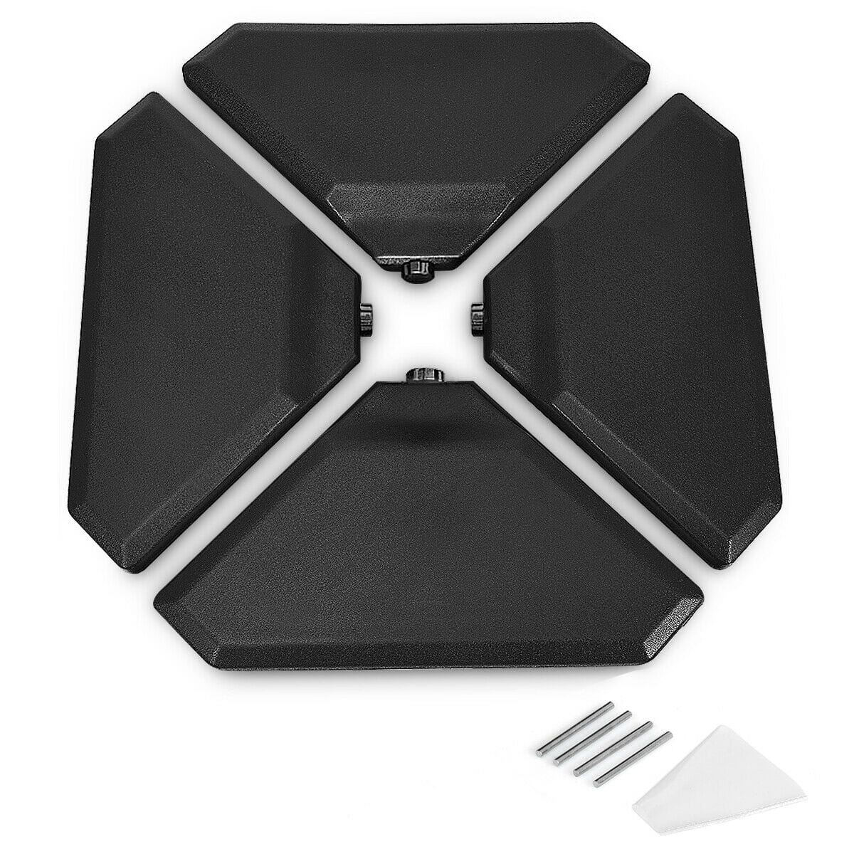 Gymax - 4PCS Patio Cantilever Offset Umbrella Base Sand/Water Filled - Black