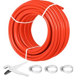VEVOR - Oxygen Barrier 1/2 Inch 300 Feet Tube Coil EVOH PEX-B Pipe, for Residential Commercial Radiant Floor Heating - Red