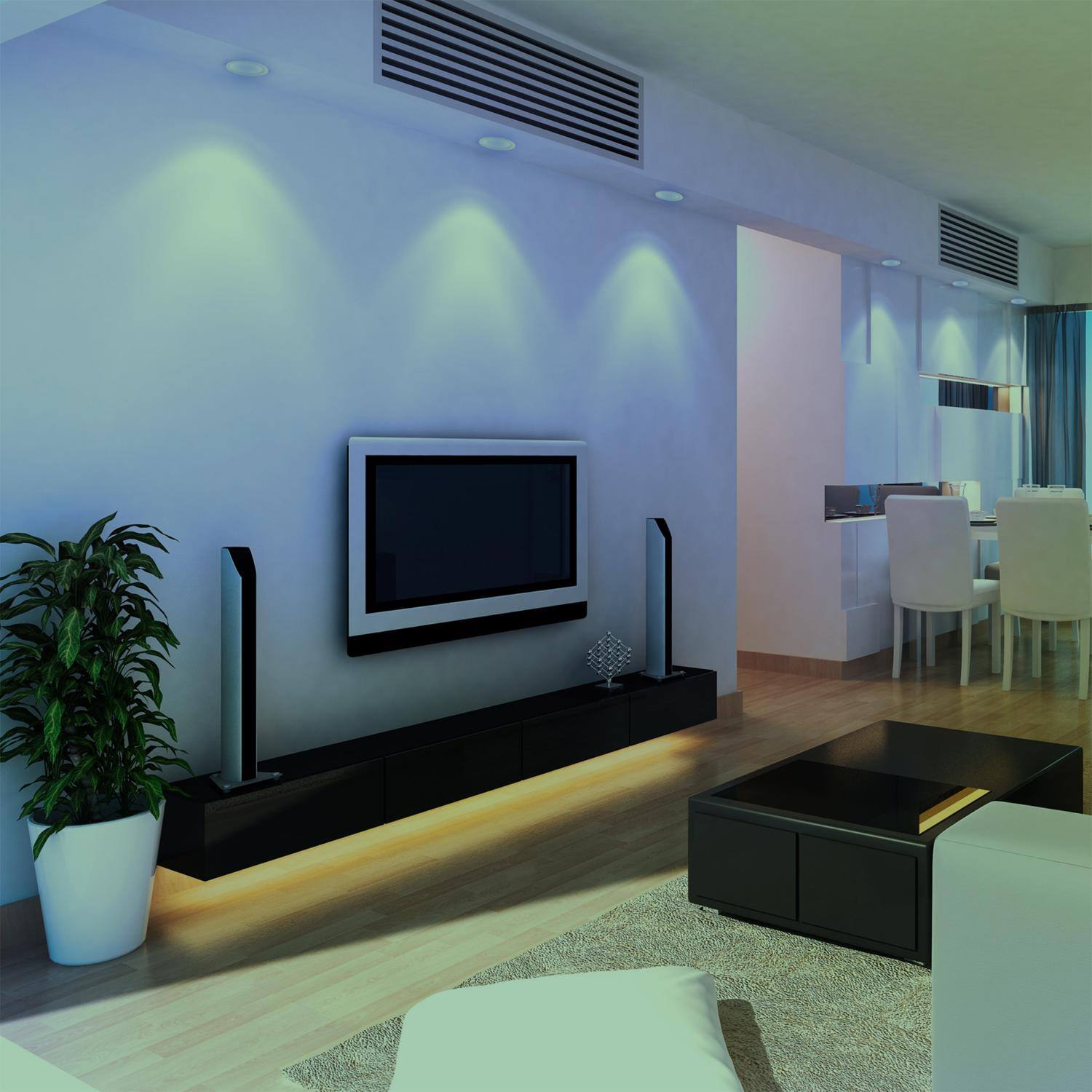 Left. FEIT ELECTRIC - Feit Smart Home Frost White 5.1 in. W Aluminum LED Smart-Enabled Dimmable Recessed Downlight 8 W.