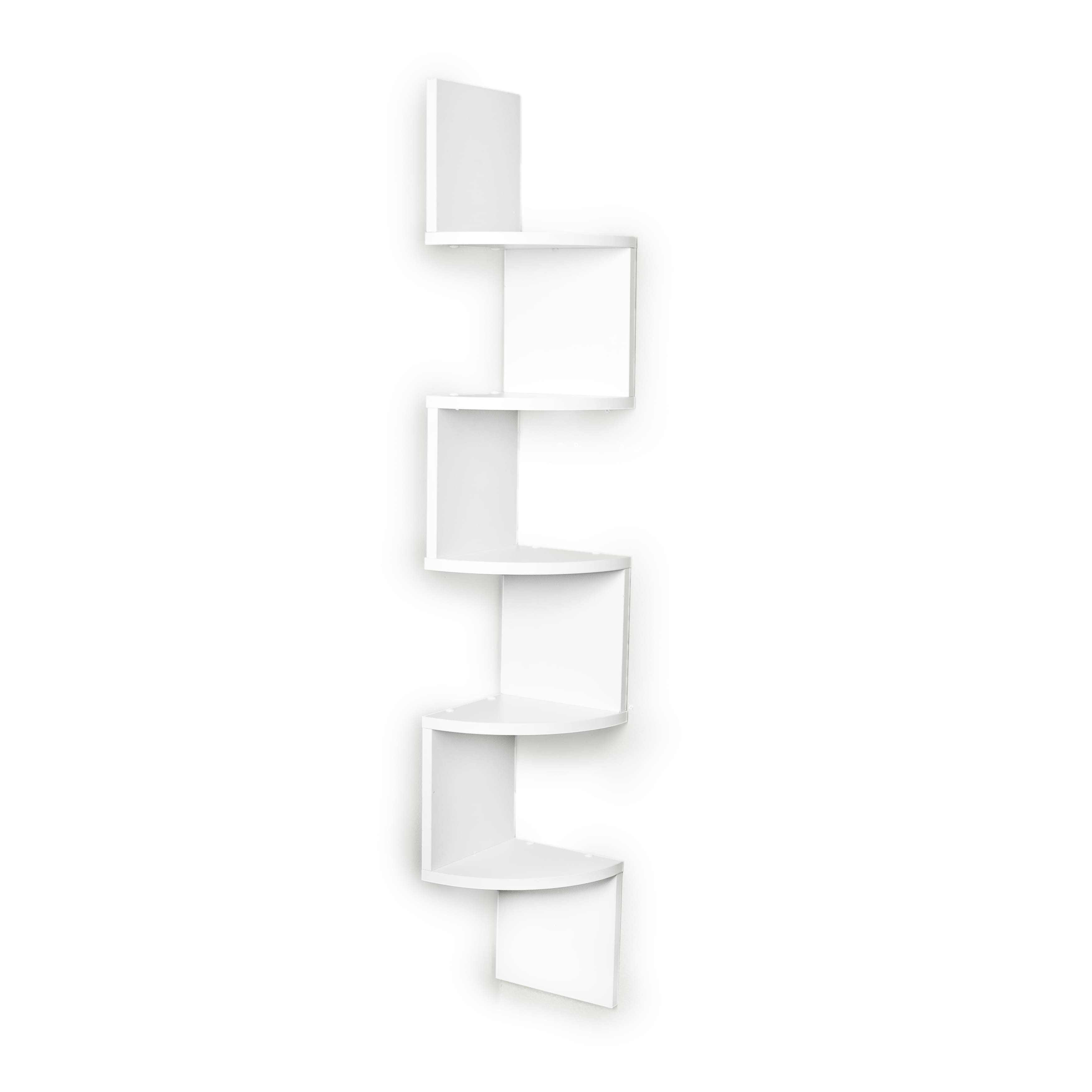 Danya B - Five Tier Corner Wall Shelf - White