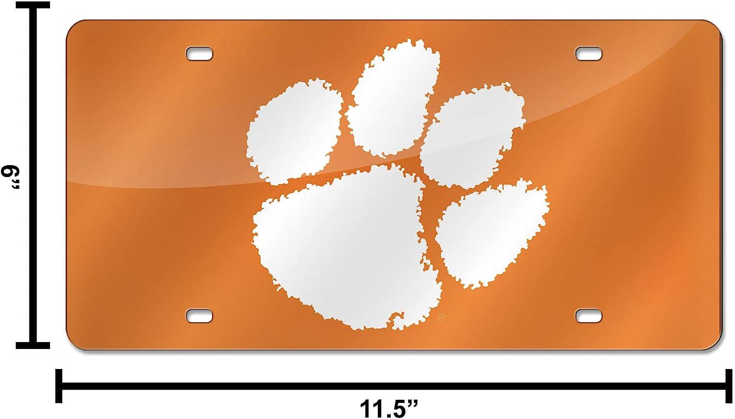 Alt View 4. Rico Industries - Clemson Tigers Orange Mirrored Laser Cut License Plate Laser Tag - Multi.