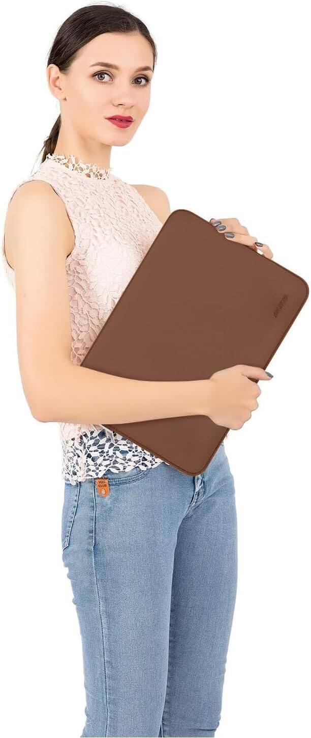 Alt View 1. mosiso - 13 inch Laptop Sleeve for MacBook Air Pro 13 M5 M4 M3 M2 M1 2026-2018 /Neo 13, Neoprene Computer Sleeve with Small Case - Caramel Brown.