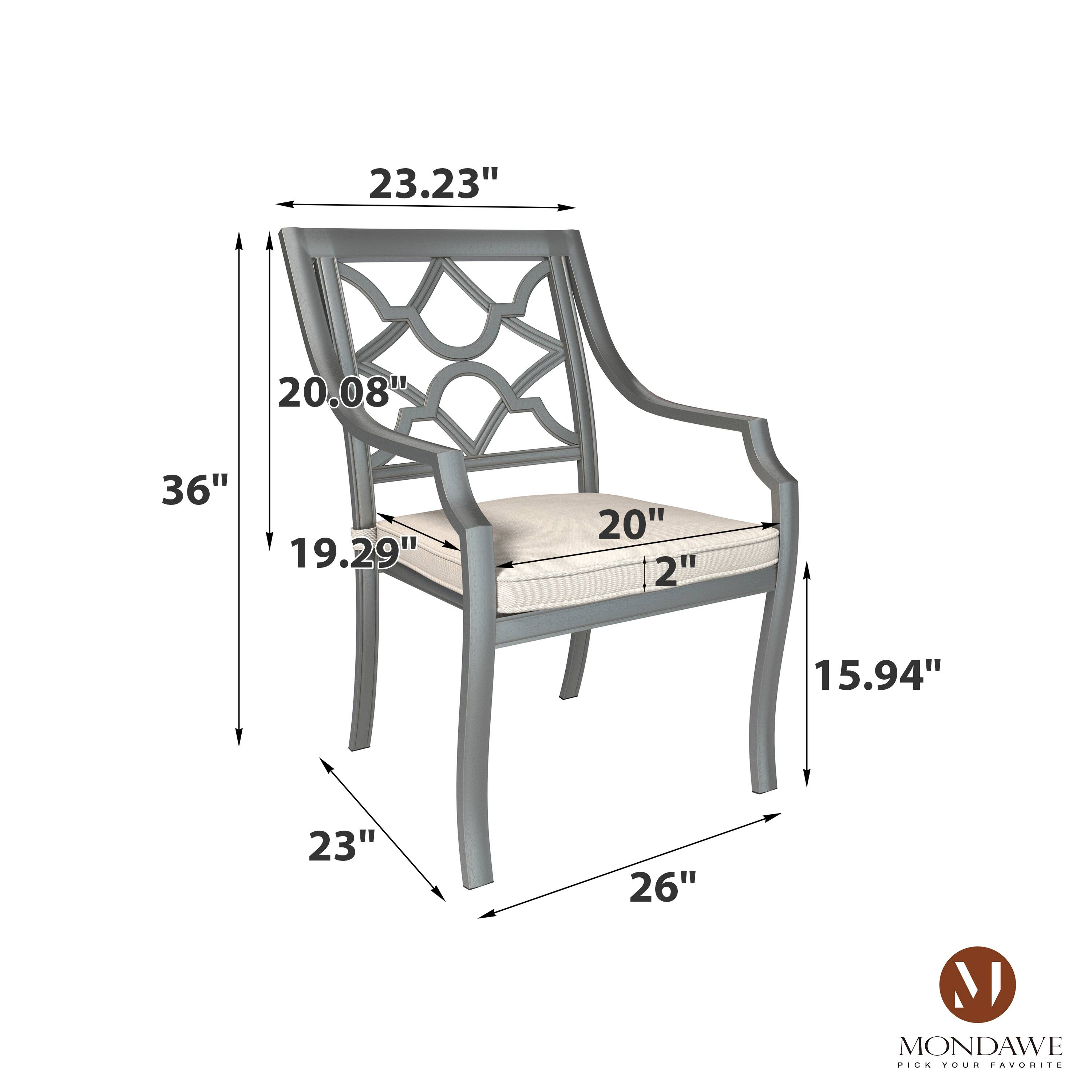 23.23"  
20.08"  
36"  
19.29"  
20"  
2"  
15.94"  
23"  
26"  

MON'DAWE  
PICK YOUR FAVORITE
