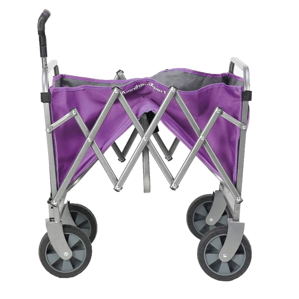 Alt View 10. Loheer - Loheer Heavy Duty Collapsible Wagon with Adjustable Handle and All Terrain Wheels, Purple.