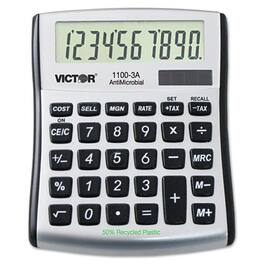 Victor - 1100-3A Antimicrobial Compact 10-Digit Desktop Calculator - Gray/Black