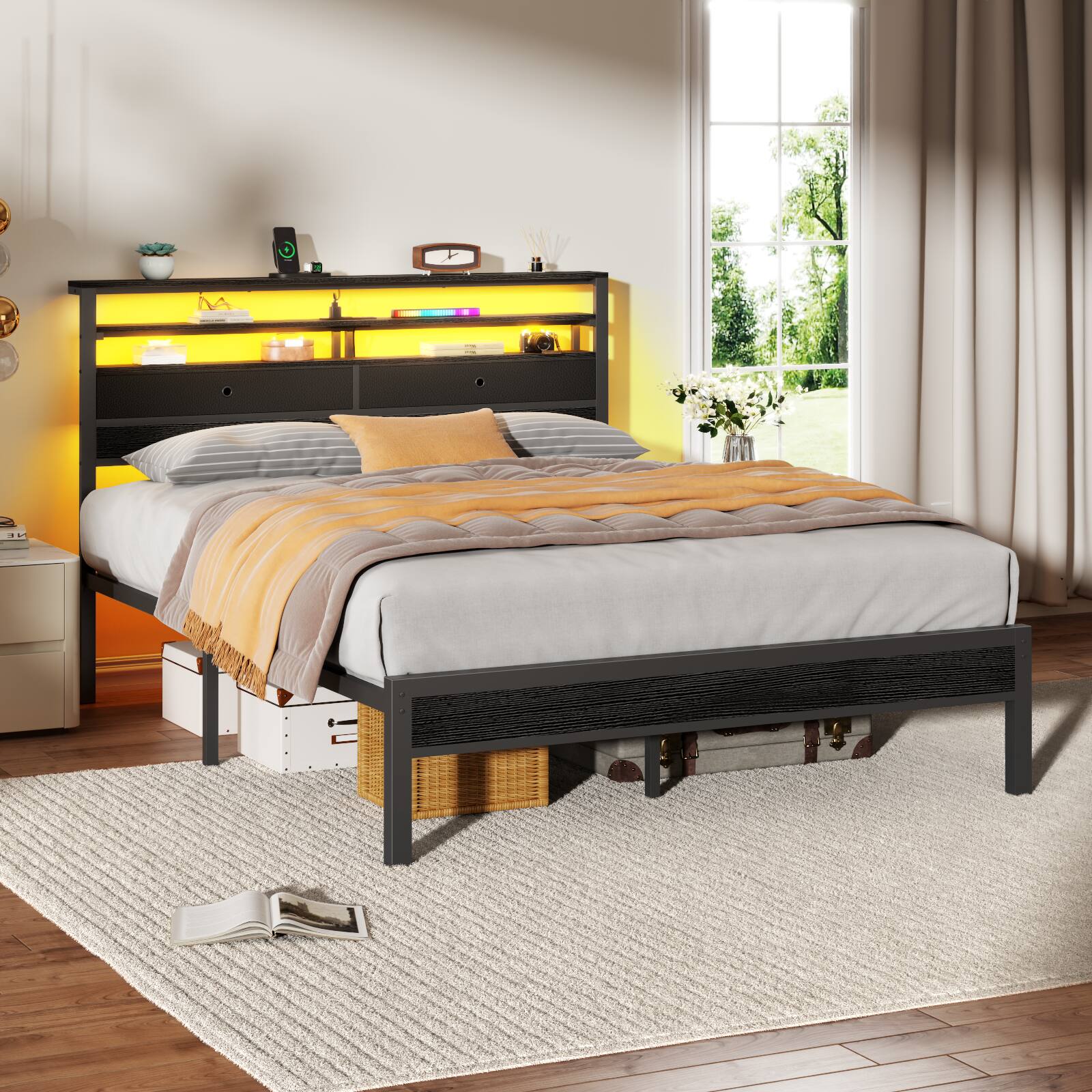 Queen Bed Frame With Headboard