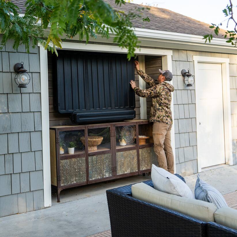 Back. Storm Shell - Storm Shell Classic Outdoor TV Enclosure 75" - Black.