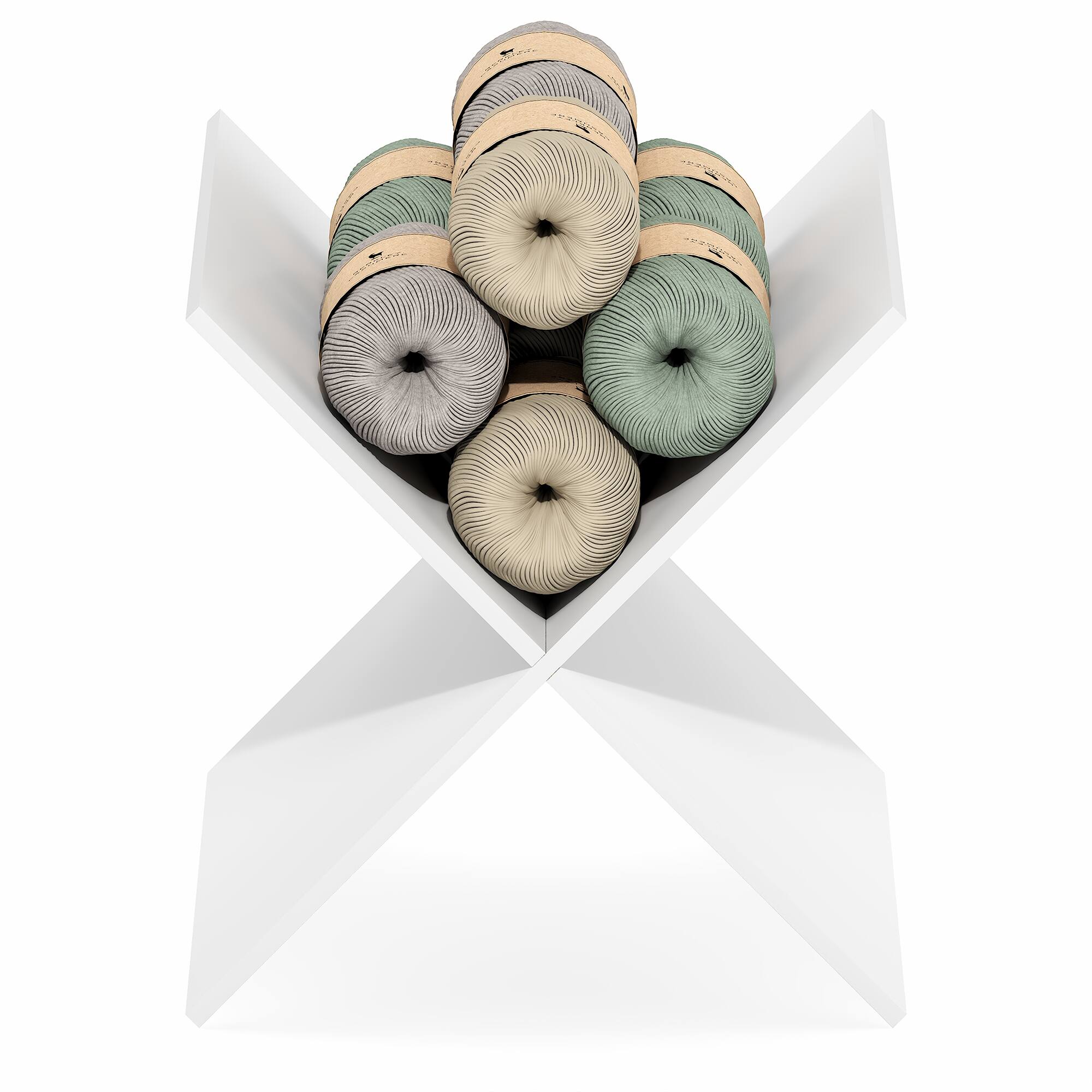 Alt View 4. Furinno - CUBICLE Cube Insert, X-Shelf Cube Organizer Insert, 3-Shelf Design, Fits Triple Thick Cubes, for Storage - White.