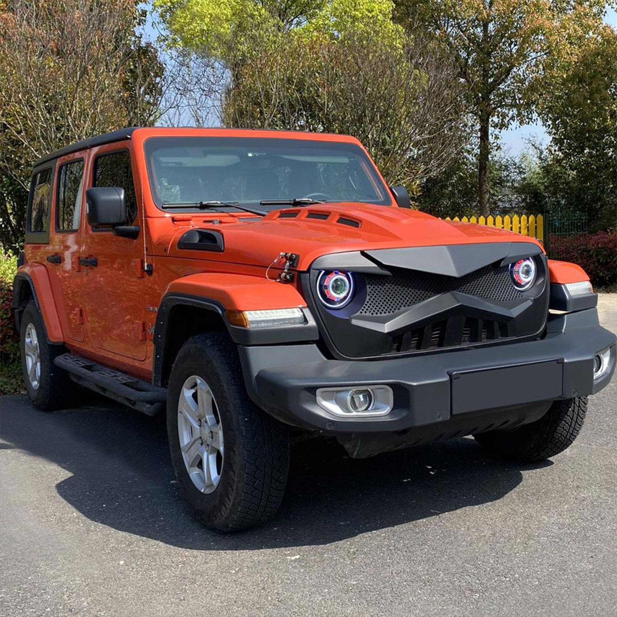 Alt View 7. AMERICAN MODIFIED - AMERICAN MODIFIED Hawke Grille for 2018+ Jeep Wrangler JL & 2020+ Gladiator JT - Matte Black.