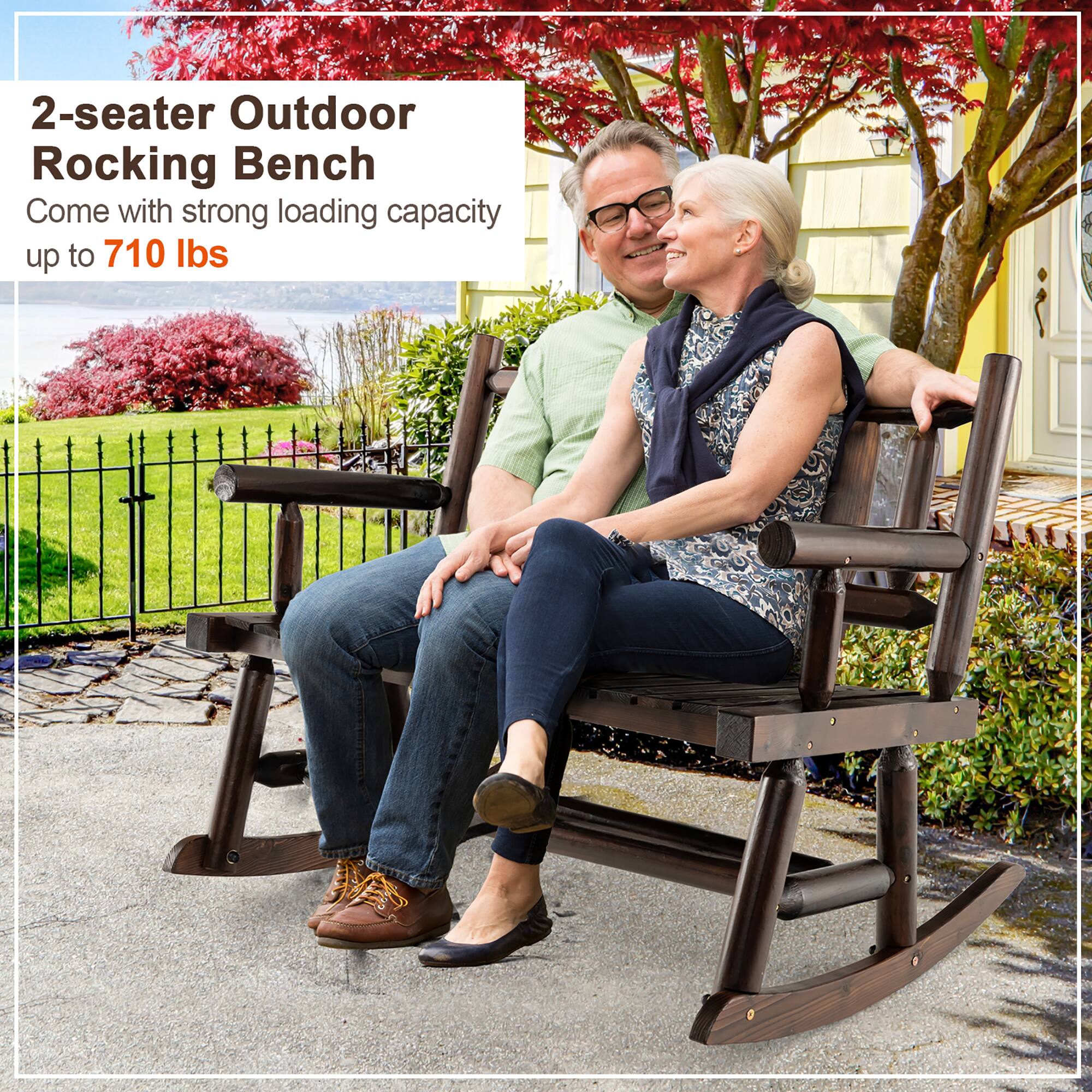 2-seater Outdoor Rocking Bench
Come with strong loading capacity up to 710 lbs