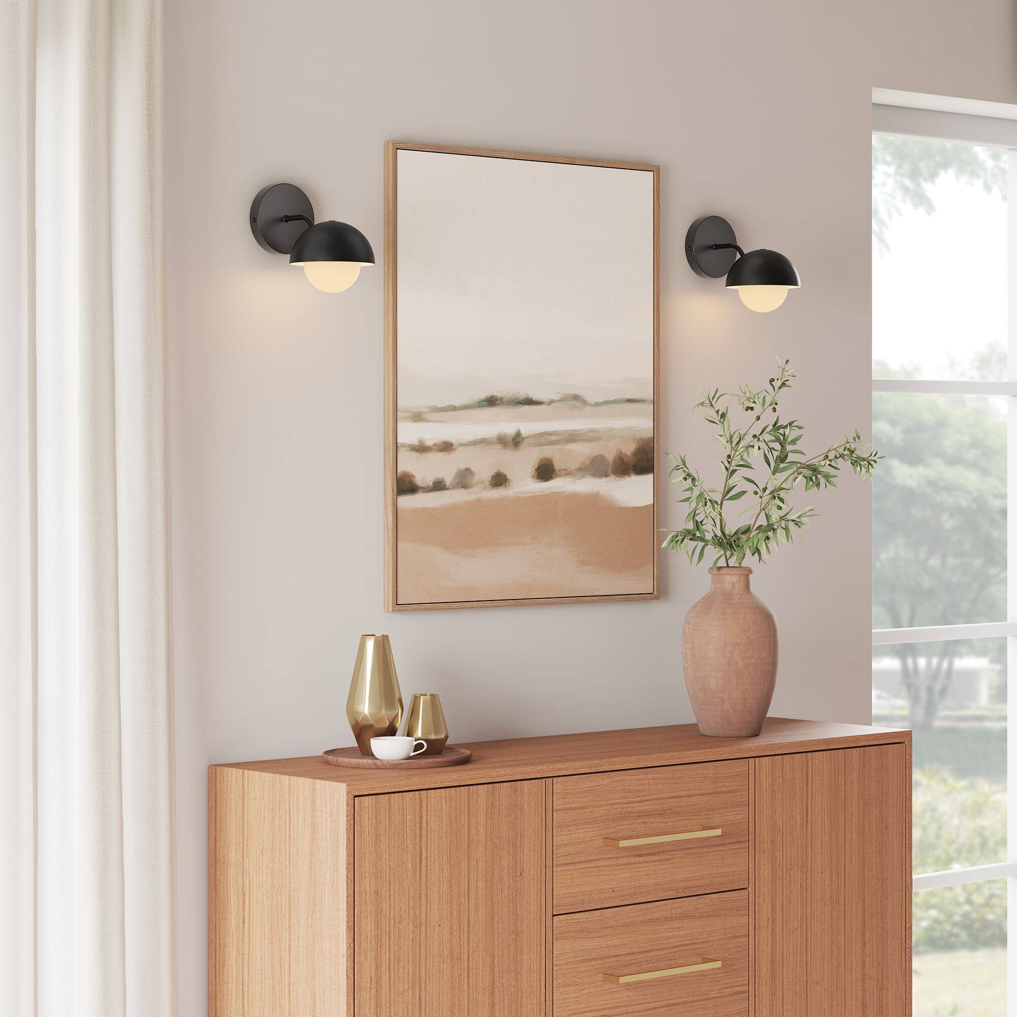 Front. Modway - Eclipse Globe Wall Sconce by Modway - Black.