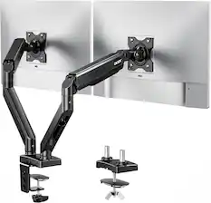 Front. Acer - Acer Dual Monitor Arm, Fully Adjustable Gas Spring Monitor Stand for 17–32″ Screens, Computer Desk Arm with VESA Mounts - Black.