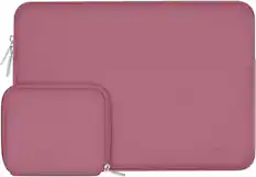 Front. mosiso - 16 inch Laptop Sleeve with Neoprene Padding and Small Accessory Pouch - fits 15–16 inch Notebooks - Dusty Rose.