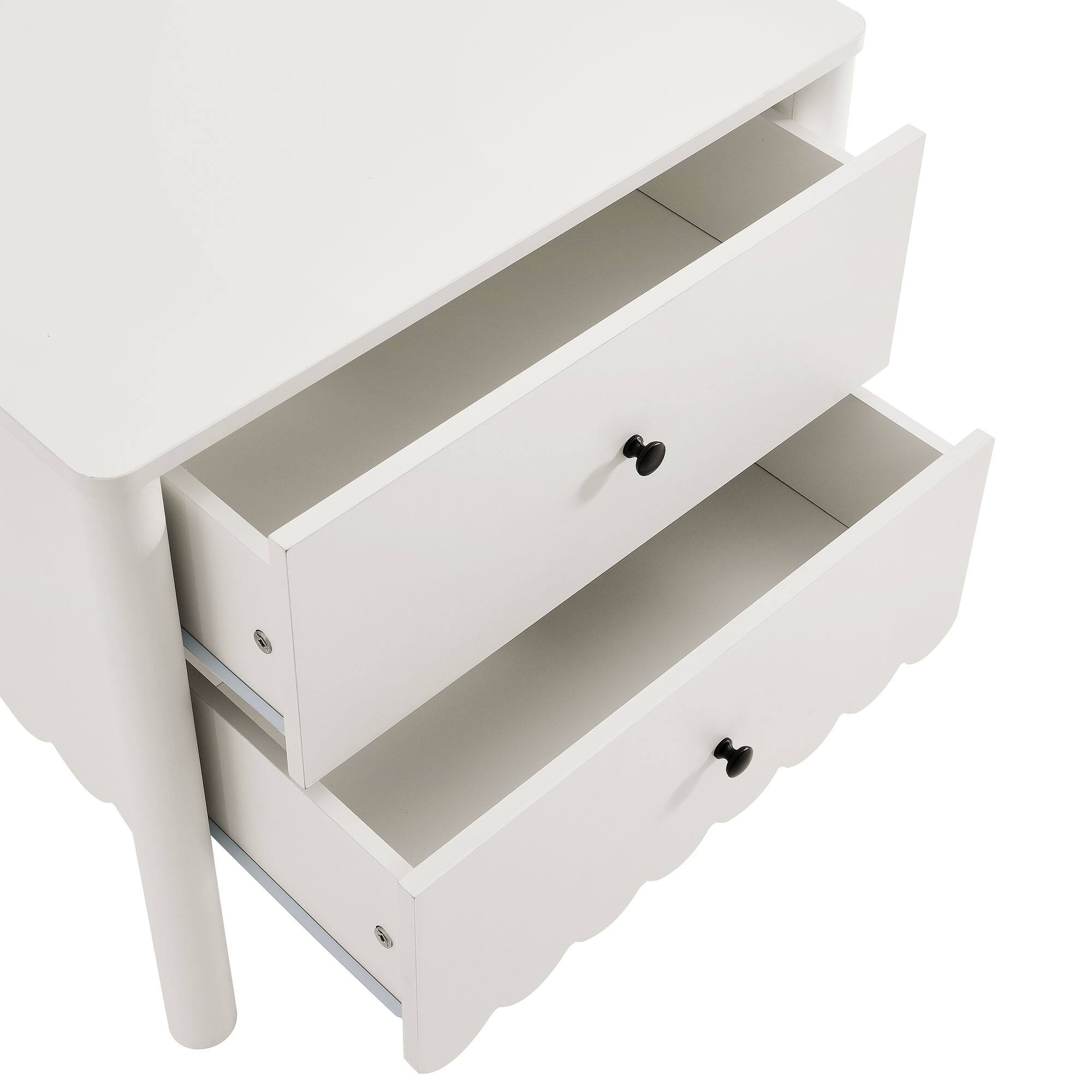 Alt View 5. Modway - Emmeline Scalloped 2-Drawer Nightstand by Modway - White.