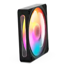 Front. NZXT - NZXT - F120 RGB Fan - 120mm PWM RGB Computer Case Fan with 8-LED Lighting - Black.