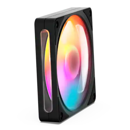 Front. NZXT - NZXT - F120 RGB Fan - 120mm PWM RGB Computer Case Fan with 8-LED Lighting - Black.