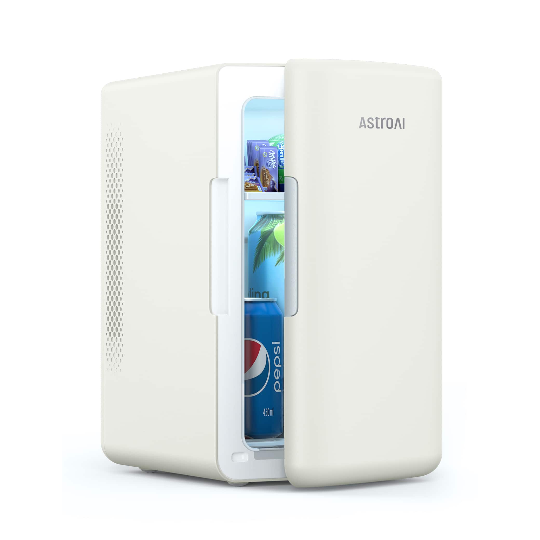 AstroAI - 8 Can Mini Fridge 6 Liter Makeup Skincare Refridgerator for Dorm Room, Bedroom - Warm White