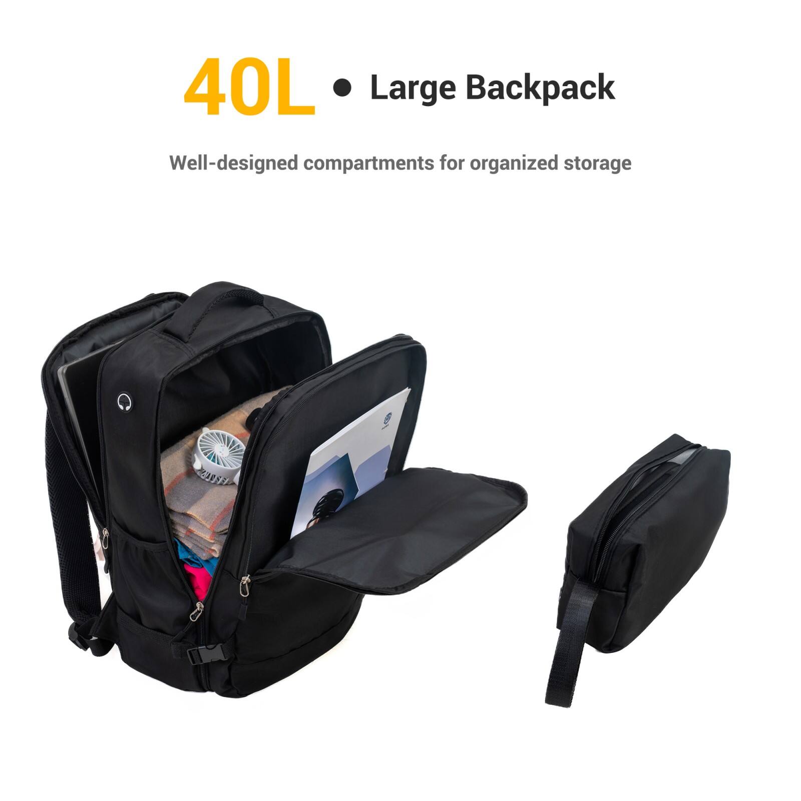 40L Large Backpack  
Well-designed compartments for organized storage