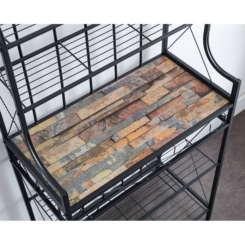 Kings Brand Furniture – 5 Tier Metal and Faux Stone Kitchen Storage ...