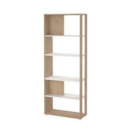 Tvilum - Sign 5 Shelf Bookcase Room Divider, Jackson Hickory/White - Brown