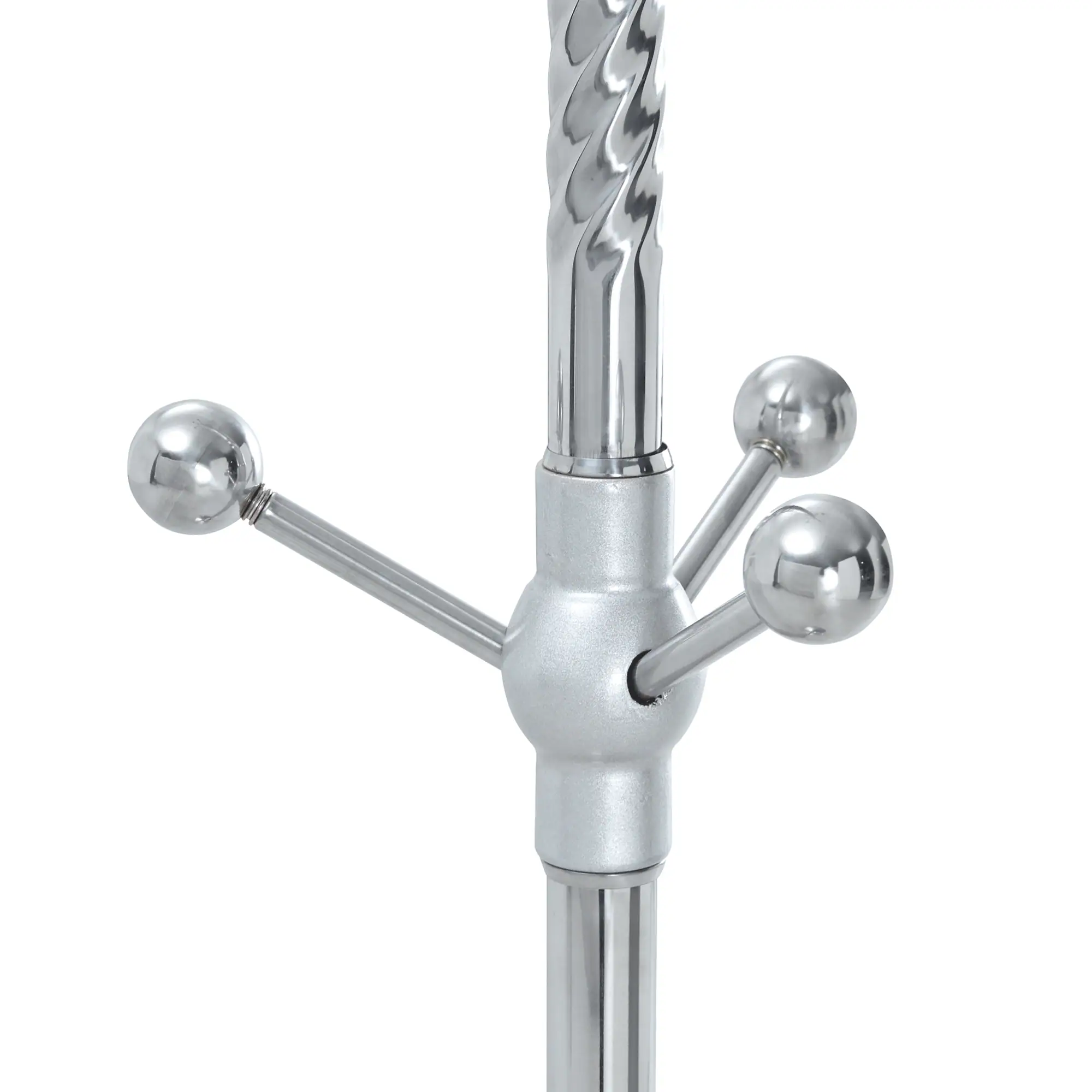 Alt View 6. GOODSILO - 72 Inch Tall Stainless Steel Free-Standing Coat Rack with Detachable Arms and Solid Wood Accents for Modern Entryway - Silver.