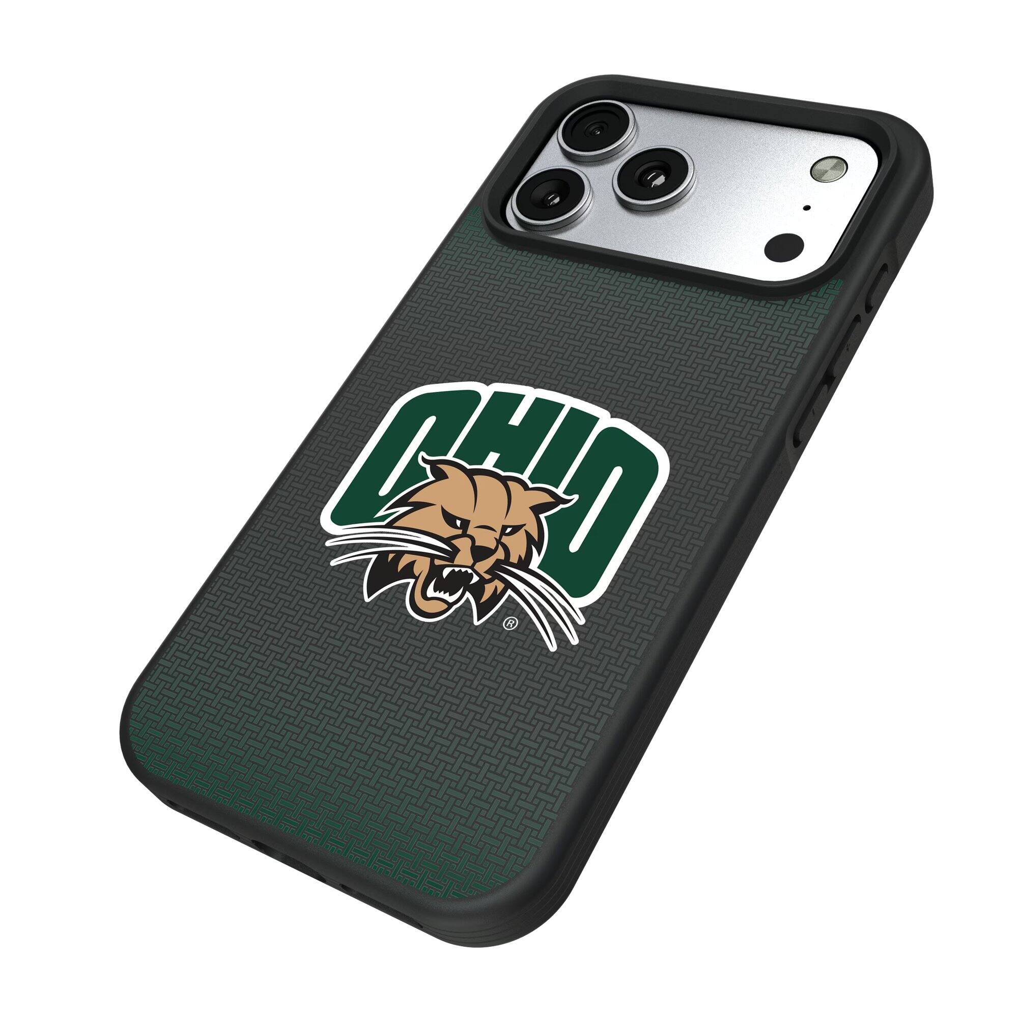 Alt View 1. Keyscaper - Ohio Bobcats Bump Case with 8.2ft Drop Protection - 16 Pro - Black.