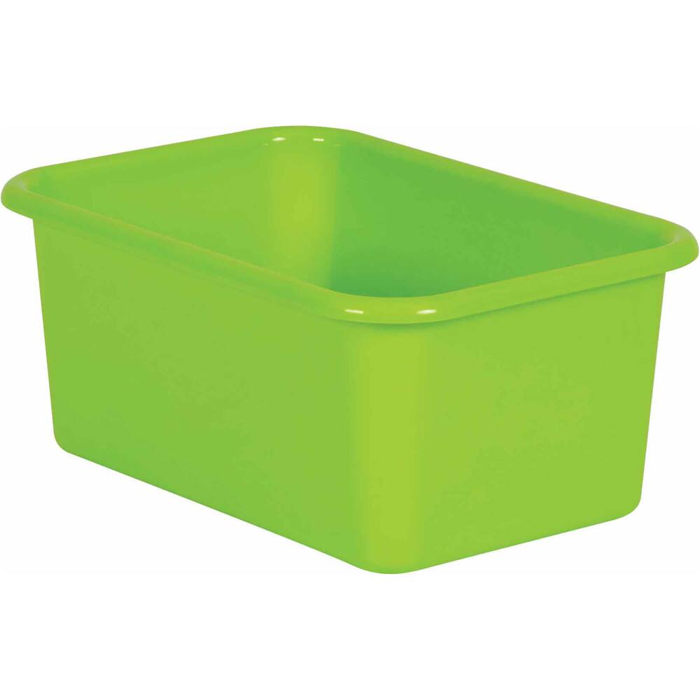 Front. Teacher Created Resources - Teacher Created Resources Lime Small Plastic Bin.