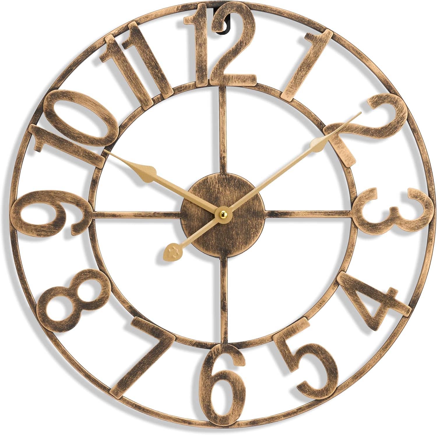 Photos - Other Decoration Bronze Gym Sorbus - Large Wall Clock for Living Room Decor - Wall Clock for Kitchen - 16 inch-Battery Operated Analog Clock - Brown CLK 