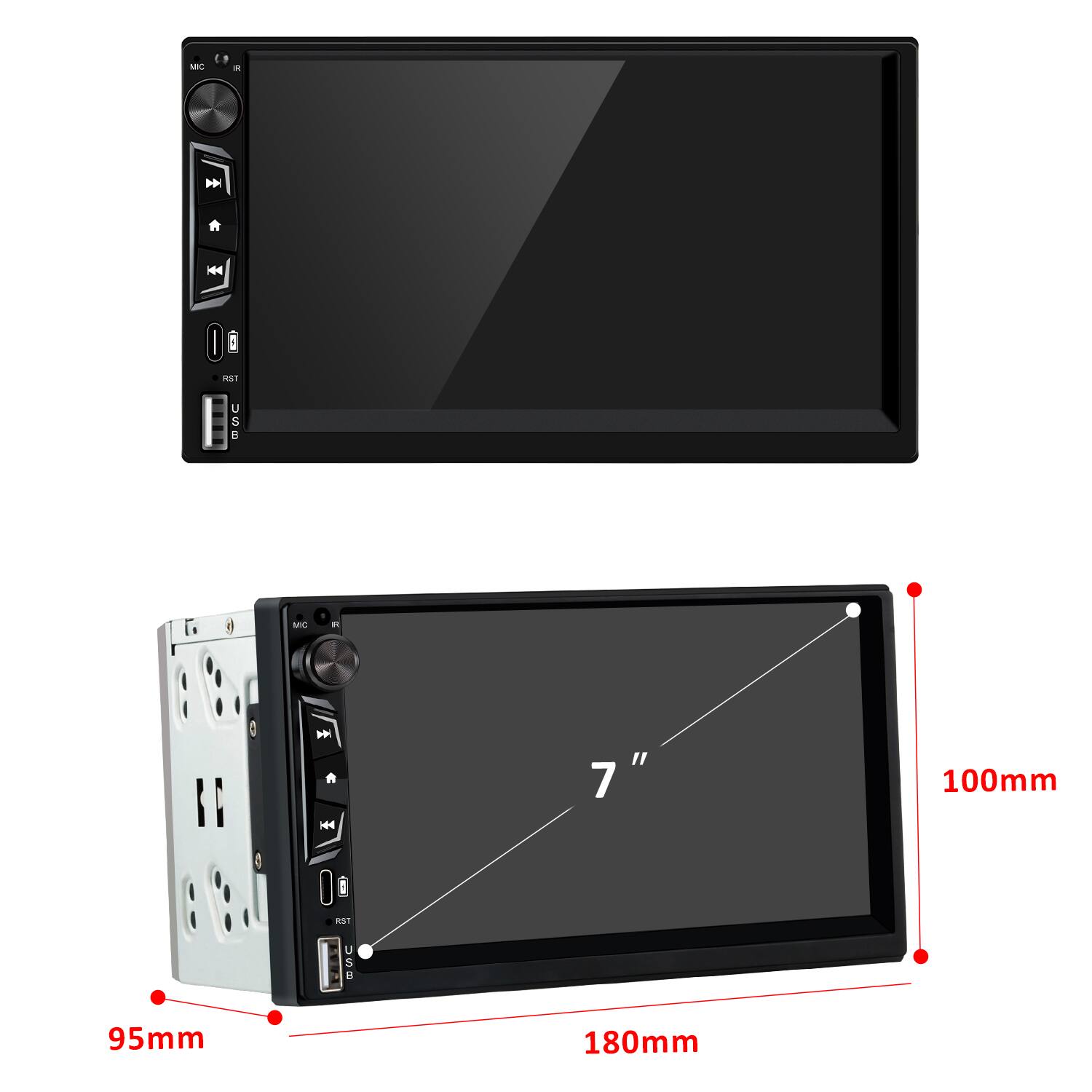 - H: 95mm
- W: 180mm
- D: 100mm
- Screen Size: 7"