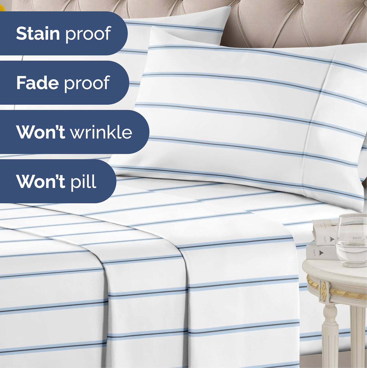 - Stain proof
- Fade proof
- Won't wrinkle
- Won't pill