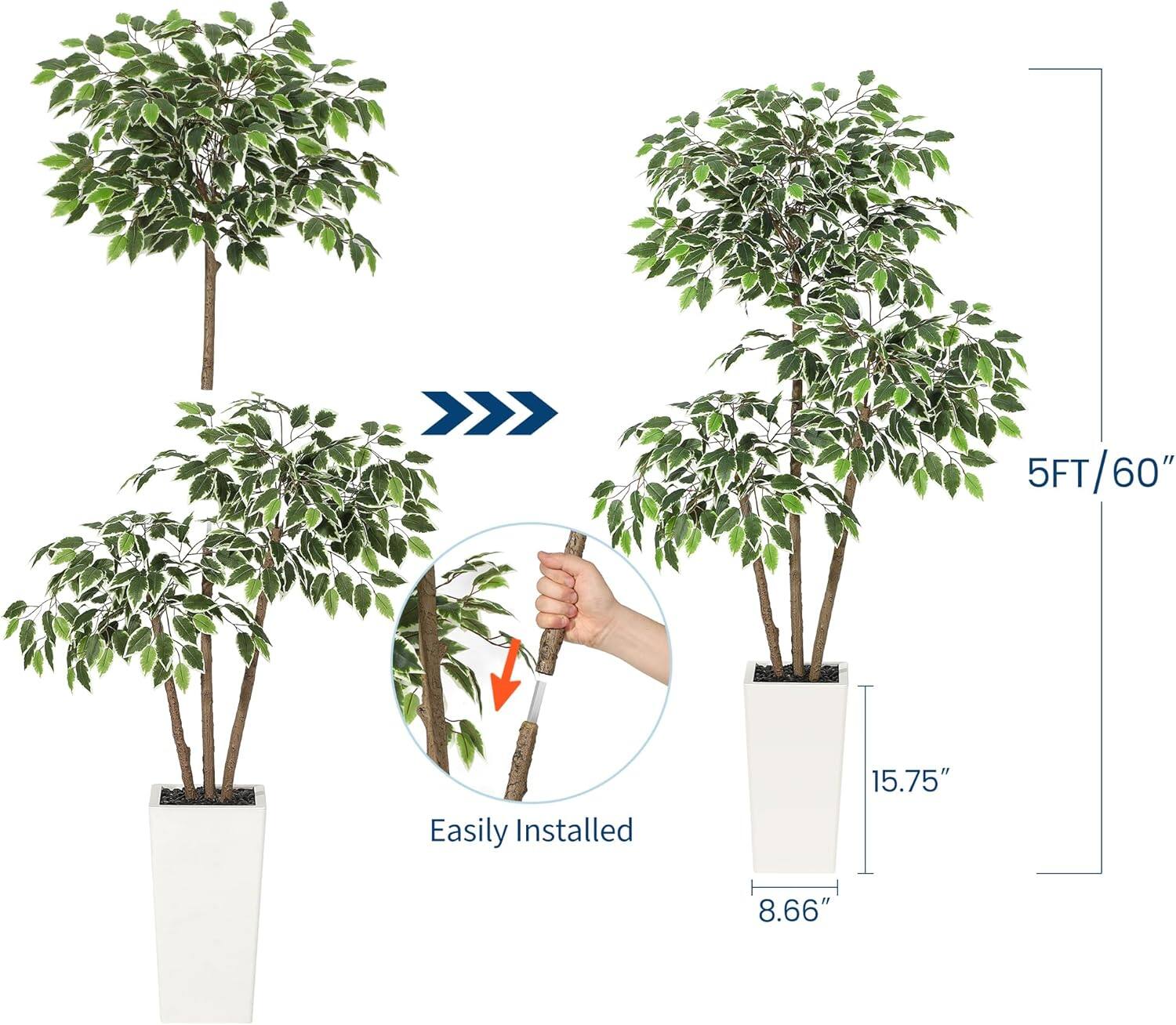 5FT/60"  
Easily Installed  
15.75"  
8.66"