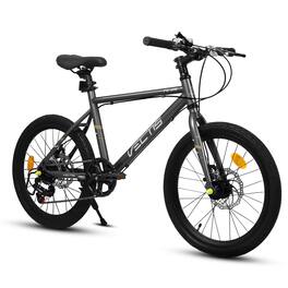 Chery Life - 20 in. Steel Kids' Bike 7 Speed with Dual Disc Brakes Ages 6-12 - Black