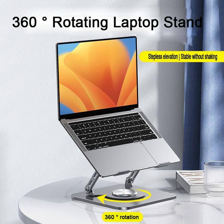 360° Rotating Laptop Stand  
Stepless elevation | Stable without shaking  
360° rotation