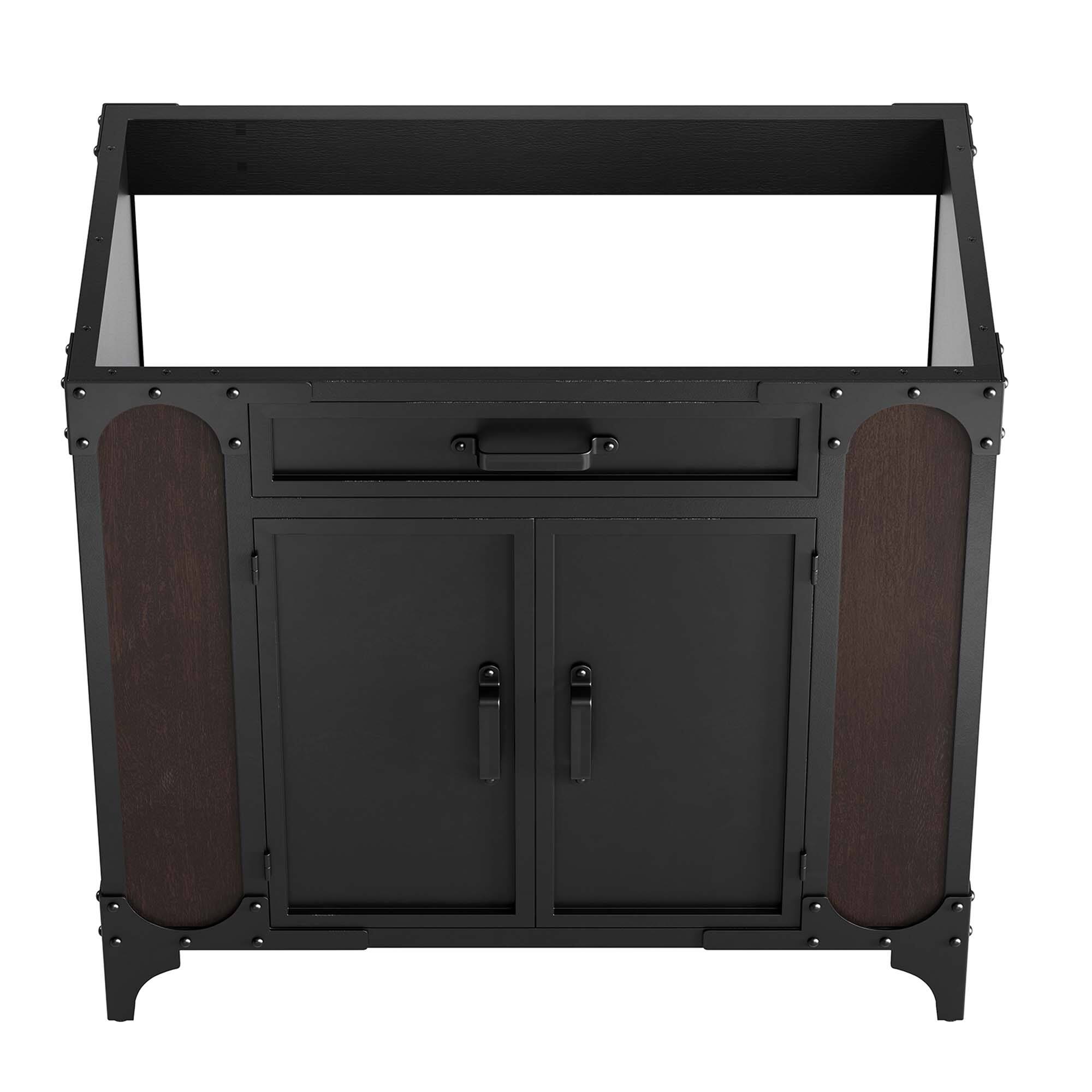 Alt View 3. Modway - Steamforge Bathroom Cabinet Basin Not Included by Modway - Black Walnut.